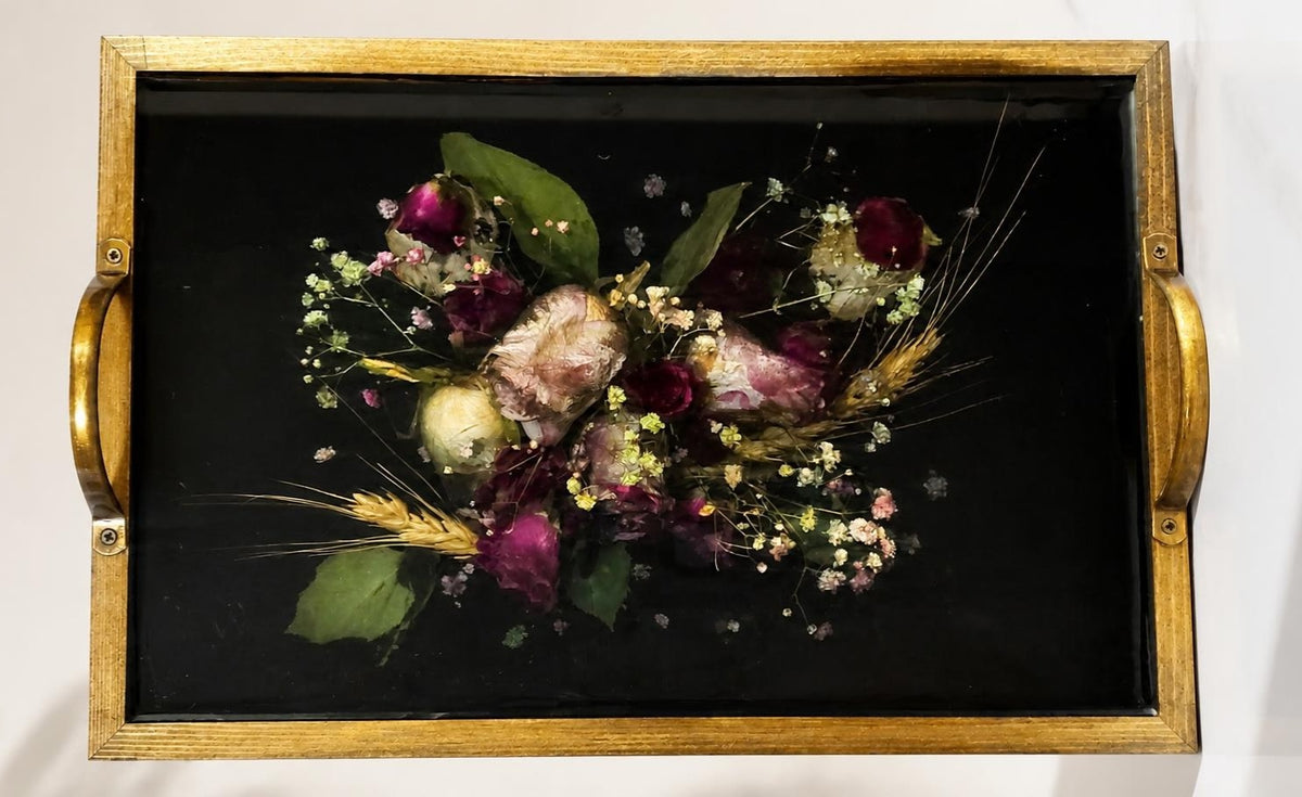 Fully Encapsulated Wooden Tray with Handles